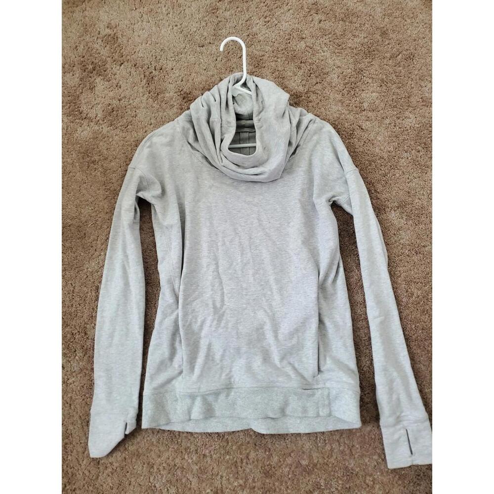 Lululemon Sweatshirt Womens Size 4 Stress Less Pullover Gray Hoodie Long Sleeve